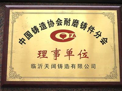 Director Unit of Wear-resistant Casting Branch of China Foundry Association